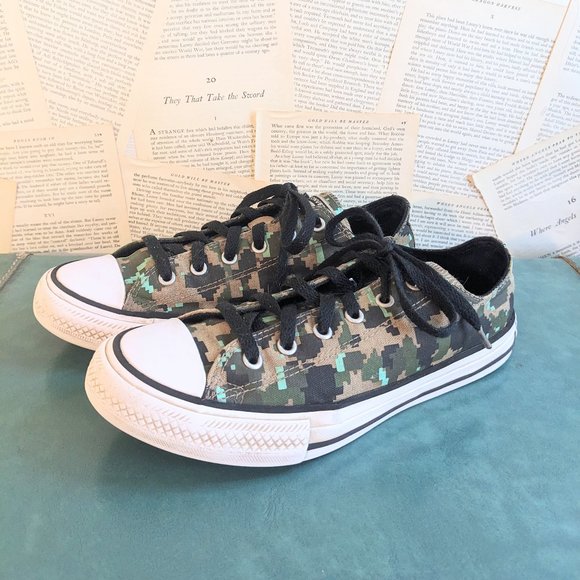 Converse Shoes - Converse All Star Green Camoflauge Sneakers